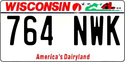 WI license plate 764NWK