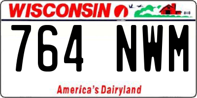 WI license plate 764NWM
