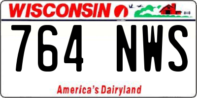 WI license plate 764NWS