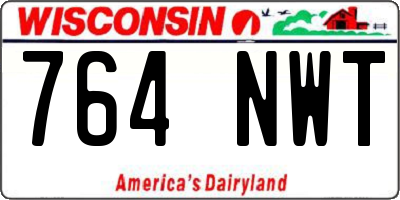 WI license plate 764NWT