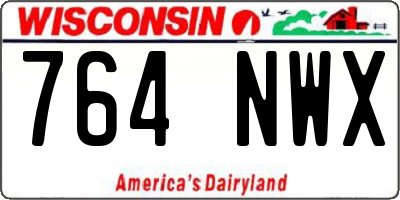 WI license plate 764NWX