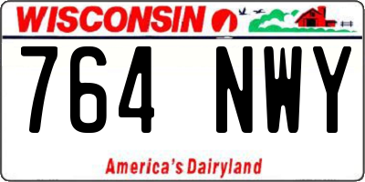 WI license plate 764NWY