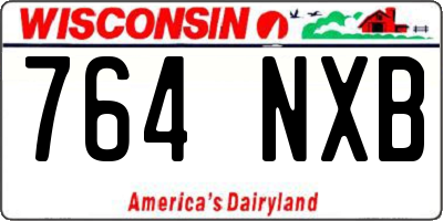 WI license plate 764NXB