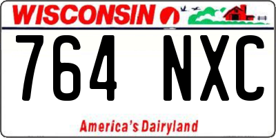 WI license plate 764NXC