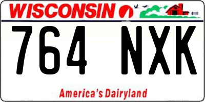 WI license plate 764NXK