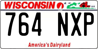 WI license plate 764NXP