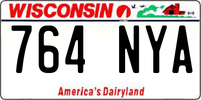 WI license plate 764NYA