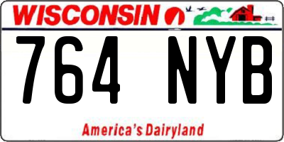WI license plate 764NYB