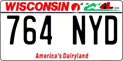 WI license plate 764NYD