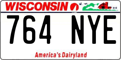 WI license plate 764NYE