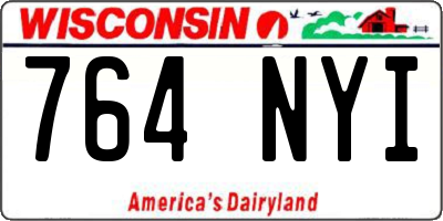WI license plate 764NYI