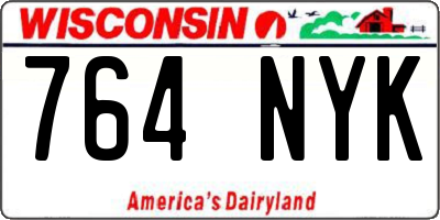 WI license plate 764NYK