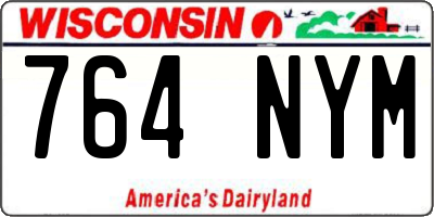WI license plate 764NYM