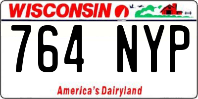WI license plate 764NYP