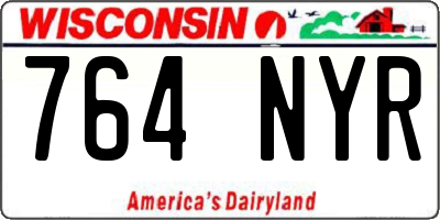 WI license plate 764NYR