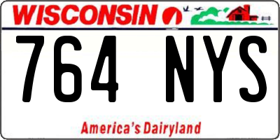 WI license plate 764NYS