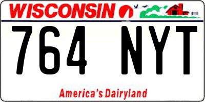 WI license plate 764NYT