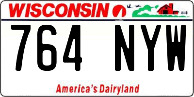 WI license plate 764NYW