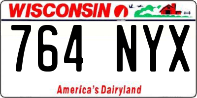 WI license plate 764NYX
