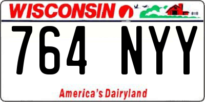 WI license plate 764NYY