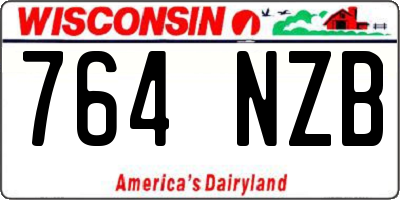 WI license plate 764NZB