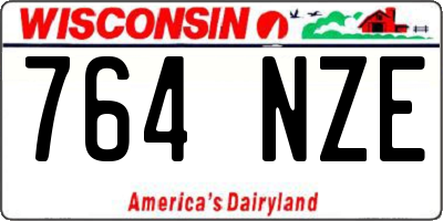 WI license plate 764NZE