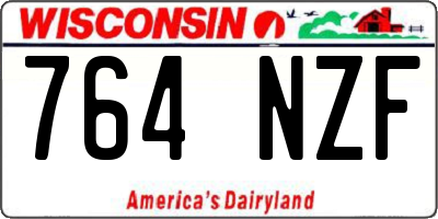 WI license plate 764NZF
