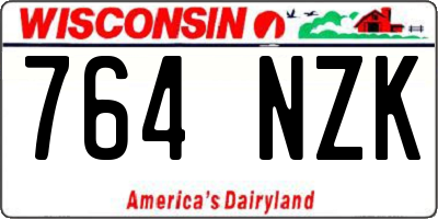 WI license plate 764NZK
