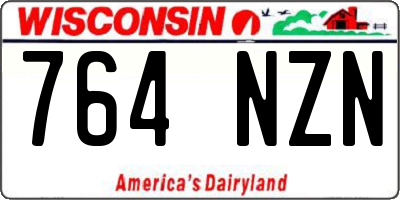 WI license plate 764NZN