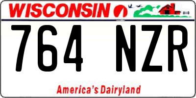 WI license plate 764NZR