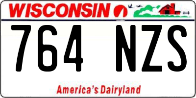 WI license plate 764NZS