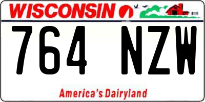 WI license plate 764NZW