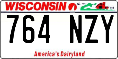 WI license plate 764NZY