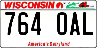 WI license plate 764OAL
