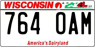 WI license plate 764OAM