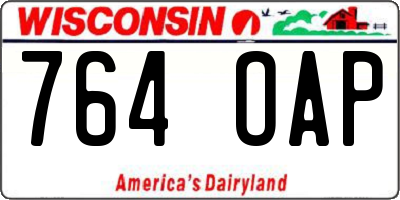 WI license plate 764OAP