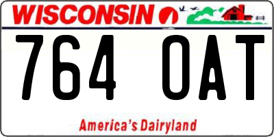 WI license plate 764OAT