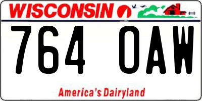 WI license plate 764OAW