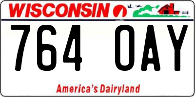 WI license plate 764OAY