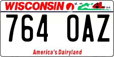 WI license plate 764OAZ
