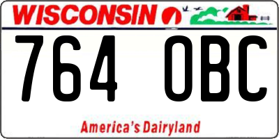 WI license plate 764OBC