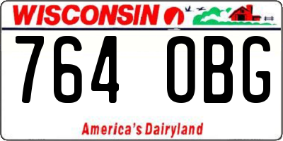 WI license plate 764OBG