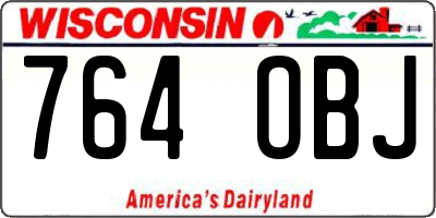 WI license plate 764OBJ