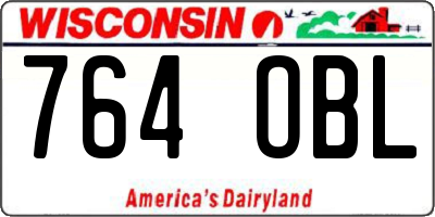 WI license plate 764OBL