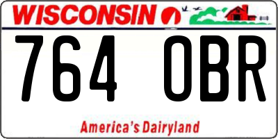WI license plate 764OBR