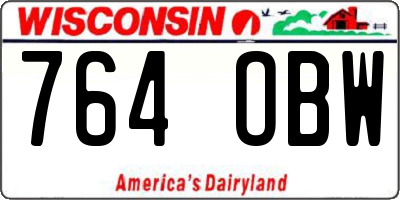 WI license plate 764OBW