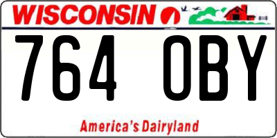 WI license plate 764OBY