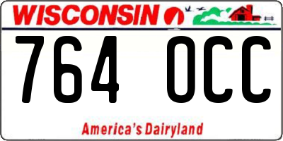 WI license plate 764OCC