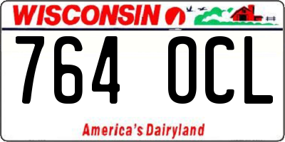 WI license plate 764OCL