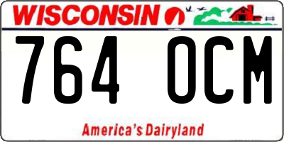 WI license plate 764OCM